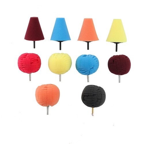 10P Car Buffer Polisher Set Cone Buffing Polishing Wheel Ball Sponge Buffing Pad