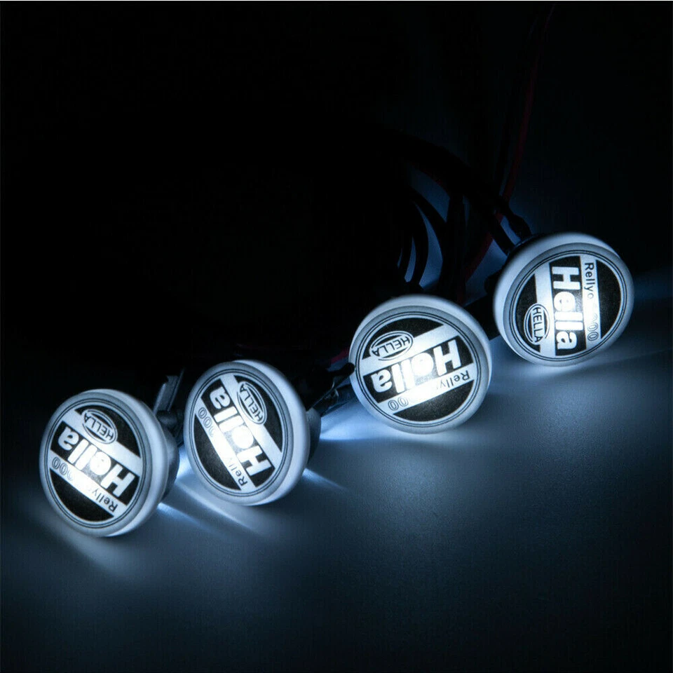 4x LED RC Spotlights Scheinwerfer Stoßstange Lampe Hella RC Auto Rally Tamiya - Bild 2 von 4
