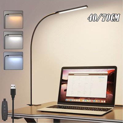 USB LED Klemmleuchte Dimmbar Schreibtischlampe Leselampe Flexibel Tischlampe 10W