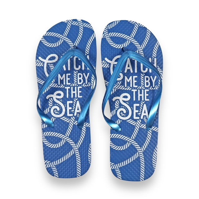 New Women's Juncture "Catch Me 2" Rubber FlipFlops Blue/White [Size