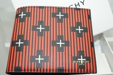 Nuevo Givenchy Hombre Billetera Estuche para Tarjetas Rojo Bi Carpeta Dinero