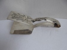 Tiffany & Co Chrysanthemum Sterling Silver Asparagus Sandwich Serving Tongs Mono