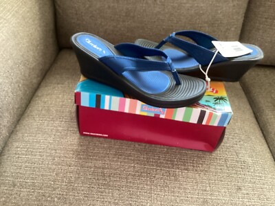 Skechers Cali Cakewalk Women s Sandals Size 9 Royal blue NIB
