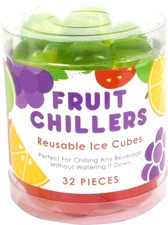 EVRHOLDER Fruit Chillers Reusable Ice Cubes Keep Beverages Cold Variety 32 Pack
