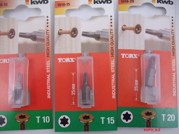 Bits T10/T15/T20 Torx Kwb Schrauberbits Bitset 6 StüCk-image