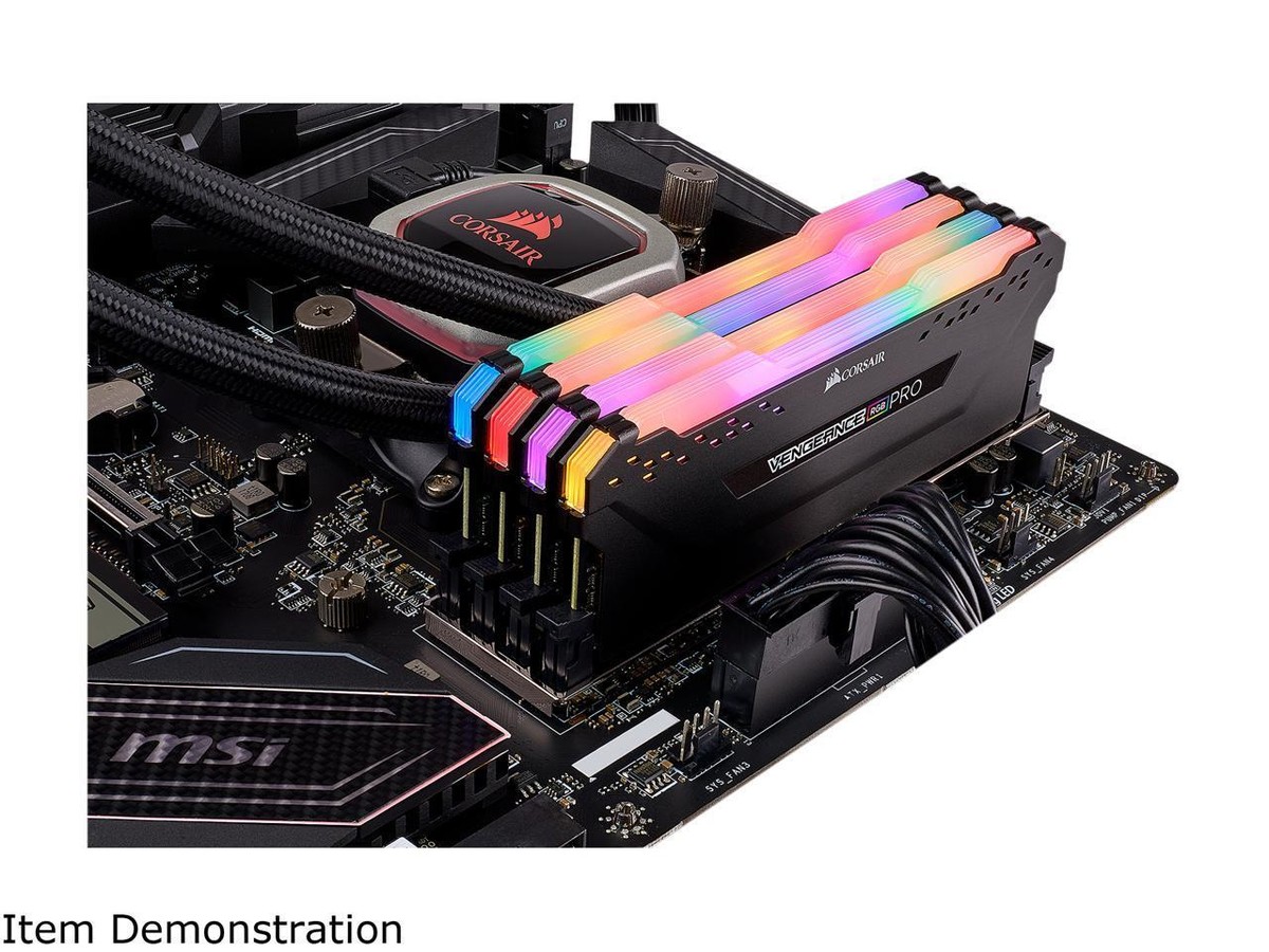 CORSAIR Vengeance RGB Pro 64GB (4 x 16GB) 288-Pin PC RAM DDR4 3600