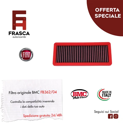 BMC AIR FILTER Filtro Aria Sportivo BMC Fiat Panda 169 1.2 4x4 1.1 1.2 LPG 1.2 Natural Power