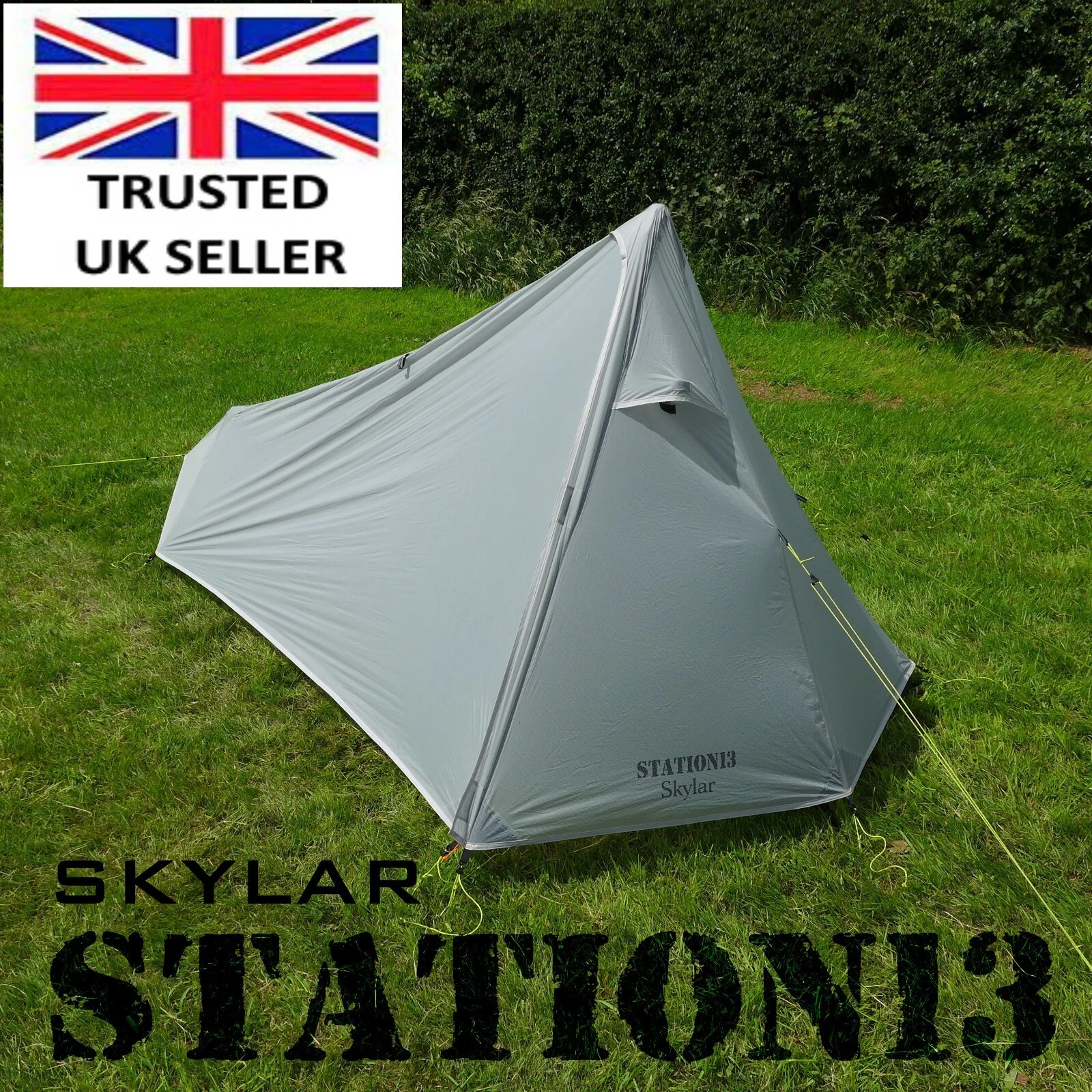 Backpacking Tent - Ultralight, just 780g - STATION13 Skylar, 1 Person Tent - NEW