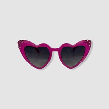 Bari Lynn Kid's Girl's Pink Crystal Stones Heart Sunglasses One Size