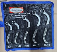 Doppel-RingschlüSsel-Satz (5-Teilig, S-Form, SW 10-19Mm) Gebogen Mit Tasche