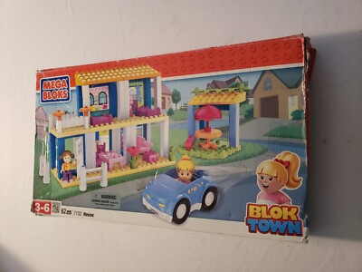 MegaBloks Deluxe Playhouse ~ Blok Town Buildable House # 7132 ~ USED ~ 50  PCS
