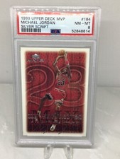 1999 Upper Deck MVP Silver Script #184 Michael Jordan PSA 8