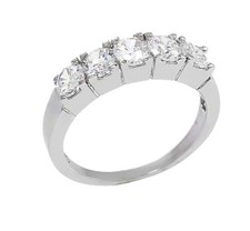 Anello argento sterling 925  zirconi brillanti mezzo giro eternity gioielleria