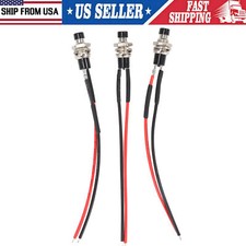 3Pcs Mini Push Button Pre-Wired Momentary N/O OFF-ON Switch Plug 12V 5AMP SPST
