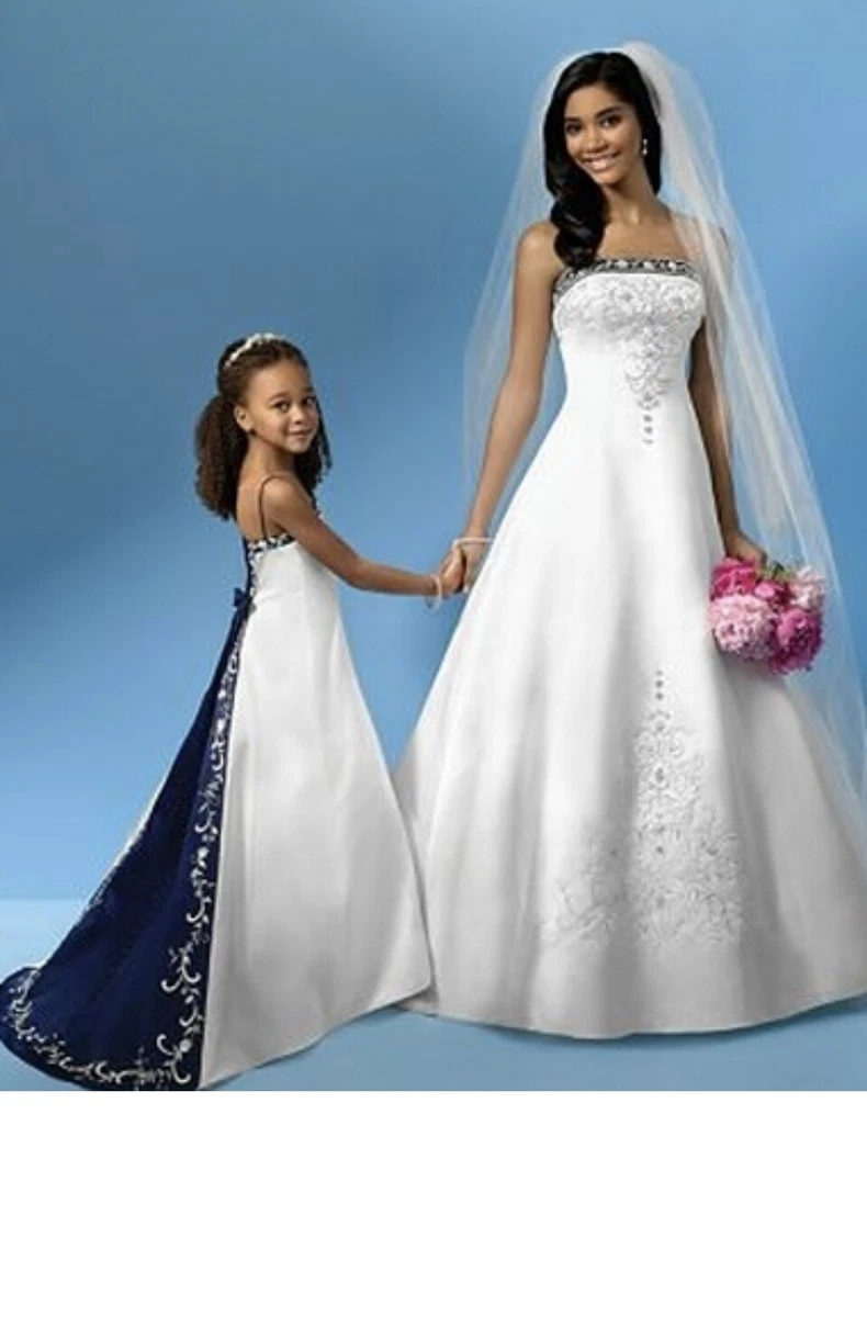 Sapphire blue flower girl dresses cheap
