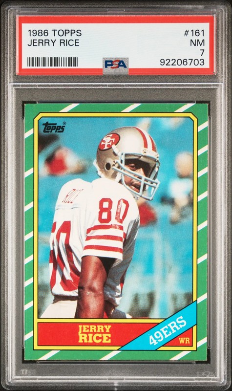 1986 Topps Jerry Rice #161 PSA 7 Rookie Card RC 49ers HOF NFL Football