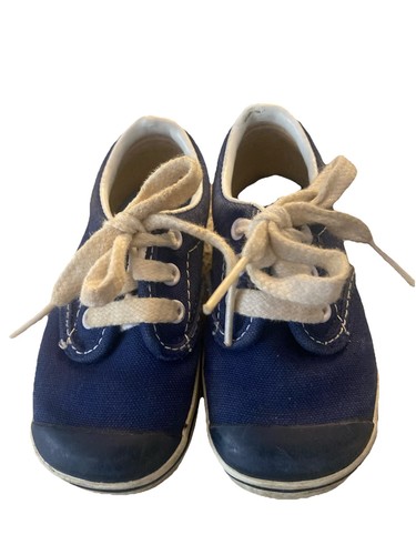 Vintage Keds Kleinkind Größe 5,5 dunkelblau Canvas Turnschuhe - 1990er Schnürschuhe - Bild 2 von 10