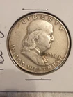 1950-d Franklin Half Dollar, 90% Silver, Denver Mint, Circulated Coin