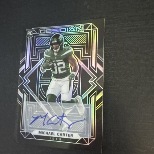 2021 Panini Obsidian MICHAEL CARTER RC Auto /199 #118 Jets SP - Picture 4 of 5