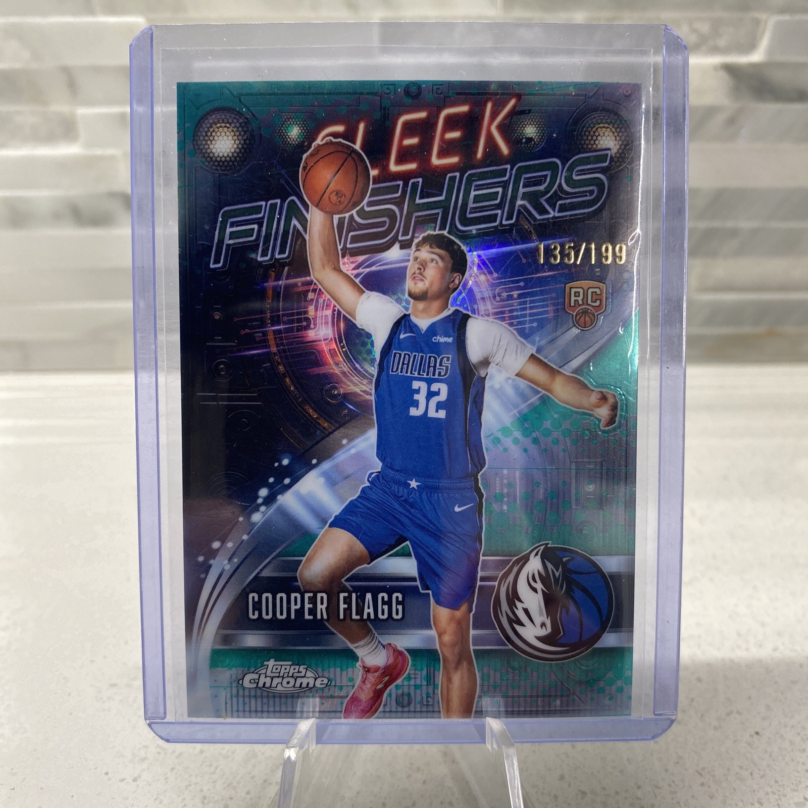 2025-26 Topps Chrome Cooper Flagg #21 RC Sleek Finishers Aqua Refractor /199🔥🔥