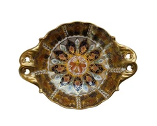 Pair Royal Crown Derby footed dish, Imari pattern, c. 1955.