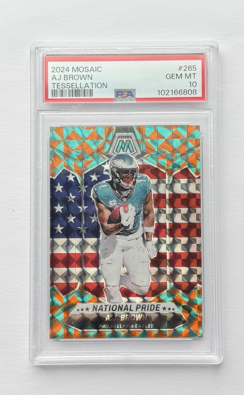 2024 Panini Mosaic - PSA 10 - National Pride A.J. Brown #265 Tessellation 1/15