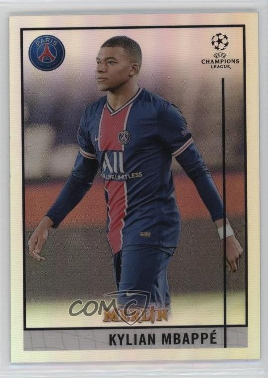 2020-21 Topps Merlin Collection Chrome UCL Refractor Kylian Mbappe #100 17yz