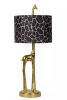 Tischleuchte Stoff Gold Braun Giraffe Schlafzimmer 60,5 Cm E27 Nachttisch Lampe