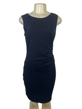 Kenneth Cole Women's Black Sleeveless Bodycon Dress With White Zipper Sz 6