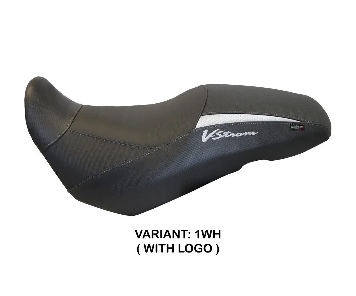 Seat saddle cover Iowa White (WH) TPZ for SUZUKI V-STROM 650 2017 > 2022 14b