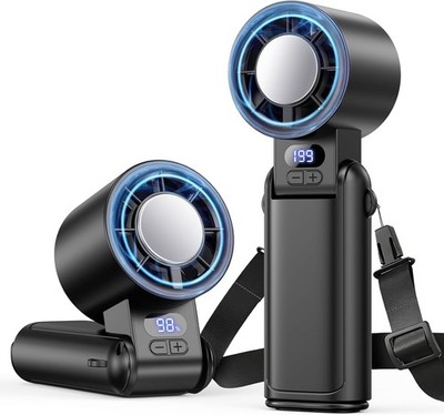 Portable Handheld Turbo Fan, 1-199 Speed Adjustable with LED Display, High-Power