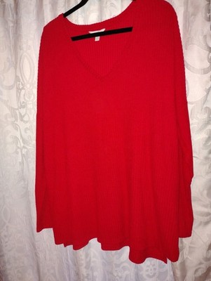 Red Oversized Red Sweater Dress)Top Size 1x Plus Size