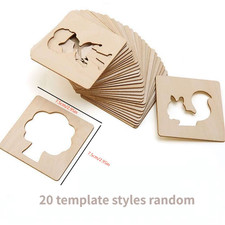 20Pcs Kids Drawing Toys Wooden DIY Painting Template Stencils Learning Education