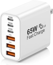 USB C Charger Block, 65W 6-Port USBC Charging Block, Wall Charger Fast Charging