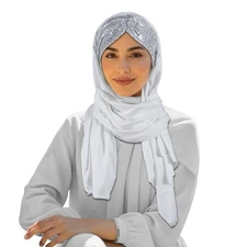 Muslim Women Hijab Scarf Wrap Shawls Head Cover Prayer Headscarf Sequin Headwrap