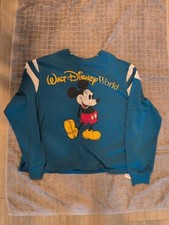Walt Disney World Women s Medium Mickey Mouse Teal Blue Sweatshirt Crop top