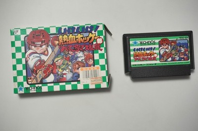 Famicom Ike Ike! Nekketsu Hockey Bu boxed Japan FC game US Seller