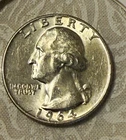 1964-P Washington Quarter 25C Business Strike Silver 0.9 Fine (KM#164)