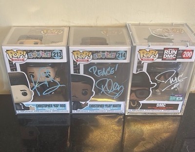 Funko Pop! Rocks hip hop bundle DMC  kid n play flava Flav ,BrealAutographed JSA