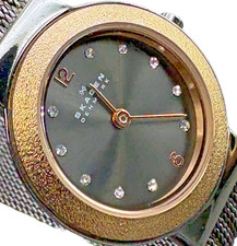 Skagen Denmark Skole SKW2160 Women's 25mm Watch - Gunmetal Mesh Band Black Dial