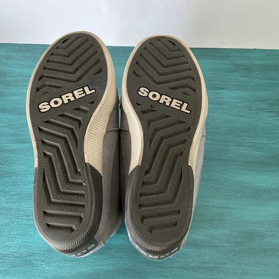 Sorel Out And About Mujer Talla 7 Zapatillas Cuña Gris Gamuza Impermeable Cálido Botín Foto 4 de 4