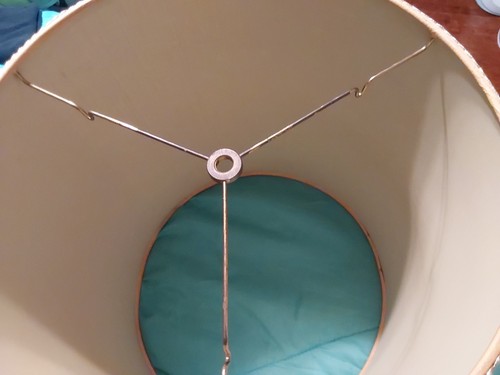Vtg MCM Large Textured Fabric Drum Lamp Shade 15.25" Tall 14" Diameter - Picture 4 of 10