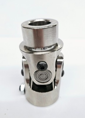 Steering Chrome U-Joint Shaft 1'' DD X 3/4'' Round Stainless Steel Universal