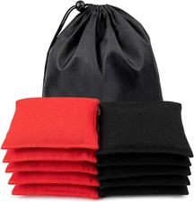 WOFEU 10 Pcs Bean Bags,Bean Bags for Kids Throwing, Mini 10pcs, Black, Red 