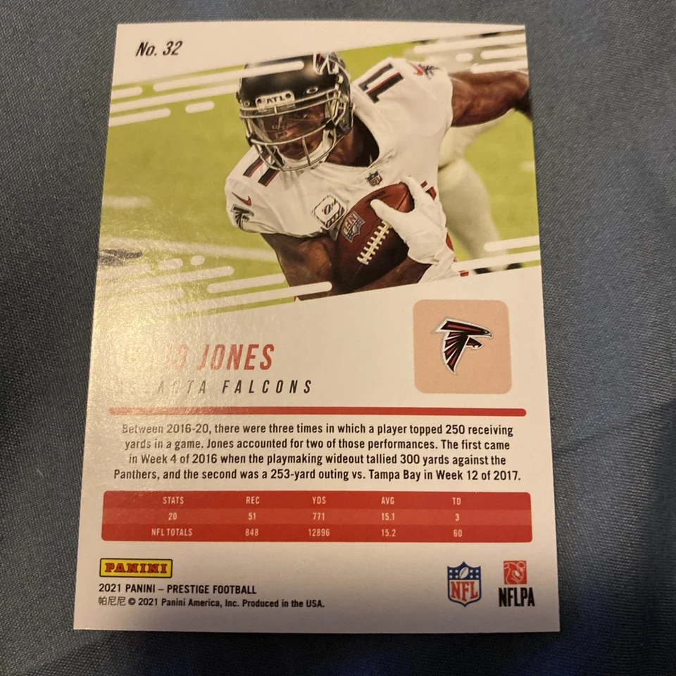 2021 Panini Prestige - Julio Jones #32 Xtra Points Premium Orange /75 - Image 3 of 3