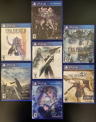 Lot of 7 Final Fantasy PS4 Games - Dissidia, XII, X, X-2, XV, VII Remake, Type-0