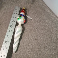 Vintage Santa's Best Christmas Ornament Snowman Glass Icicle 9-inch NWT