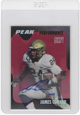 James Conner Rookie Auto /25 Red Parallel RC Steelers SAGE HIT