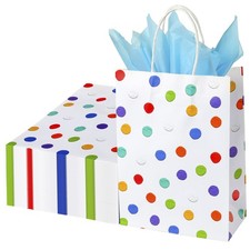BLEWINDZ 32Pcs Rainbow Small Gift Bags Bulk 1 Count (Pack of 32), 07-Dots-S