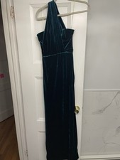 NWT House of CB Alamy Teal Velvet One Shoulder Maxi Dress Size Small